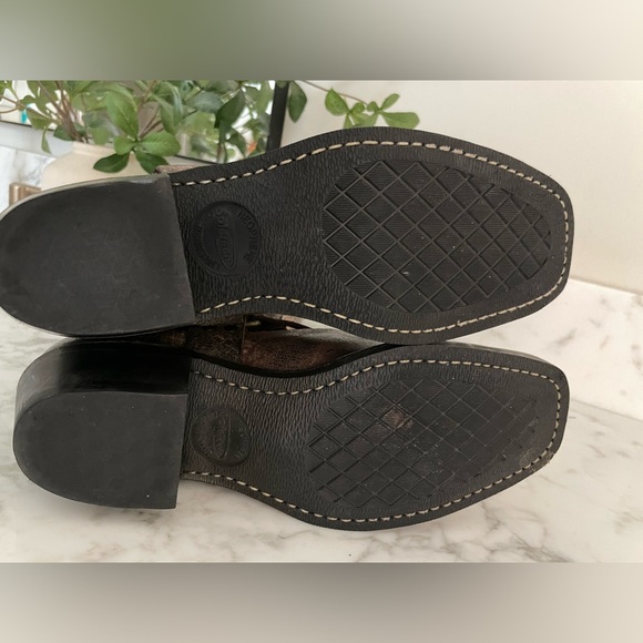 Frye Harness Biker Boots 12R Brown Distressed Leather Size 7 Med Width Moto USA - Picture 12 of 14